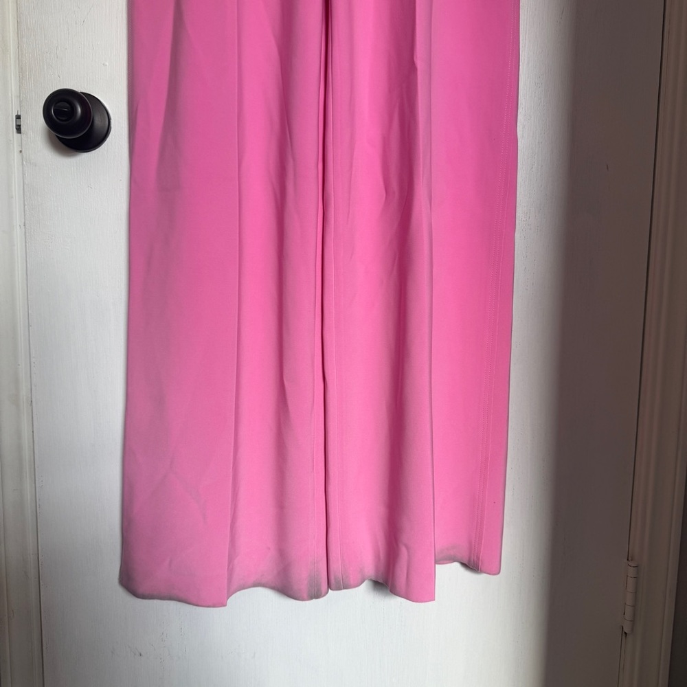 Norma Kamali Single Breasted Straight Leg Jumpsuit in Candy Pink Long Sleeve - Picture 4 of 8